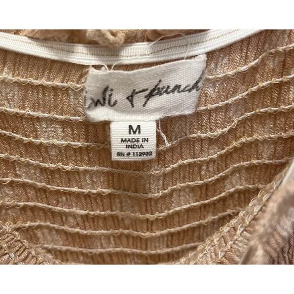 Kiwi + Punch | Light Coral Boho Graphic Print Pantsuit Romper Medium Palazzo - Picture 3 of 5